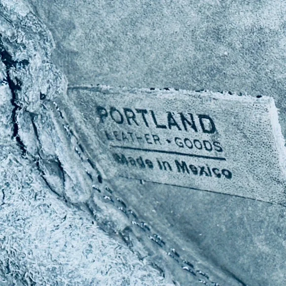 Portland Leather Goods Circle Crossbody Bag Storm Gray/ Blue EUC - Picture 6 of 6